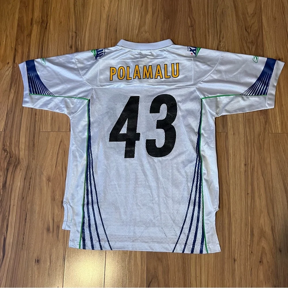 Reebok Pittsburgh Steelers Super Bowl XLIII Jersey Troy Polamalu Large 14-16